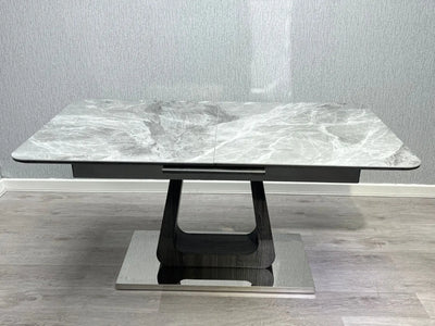 Zermatt Extendable Grey Ceramic Dining Table – 160cm to 200cm Celebrity Interiors