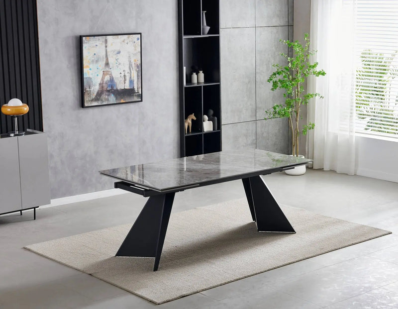 Chicago Extending Grey Ceramic Dining Table – 160cm to 200cm & 180cm x 260cm ASR INTERIOR