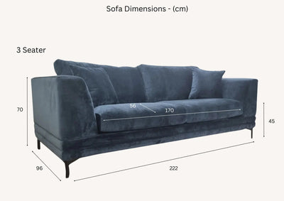 Aluxo Lenox Sofa Range in Aegean Blue Velvet furnish 365