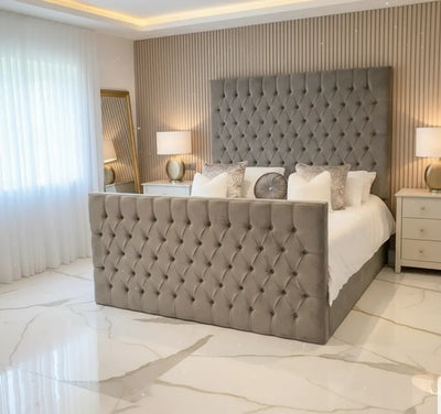 Phantom Plush Velvet Bed – Bespoke Handcrafted Upholstered Bedframe (Made in the UK) FIL