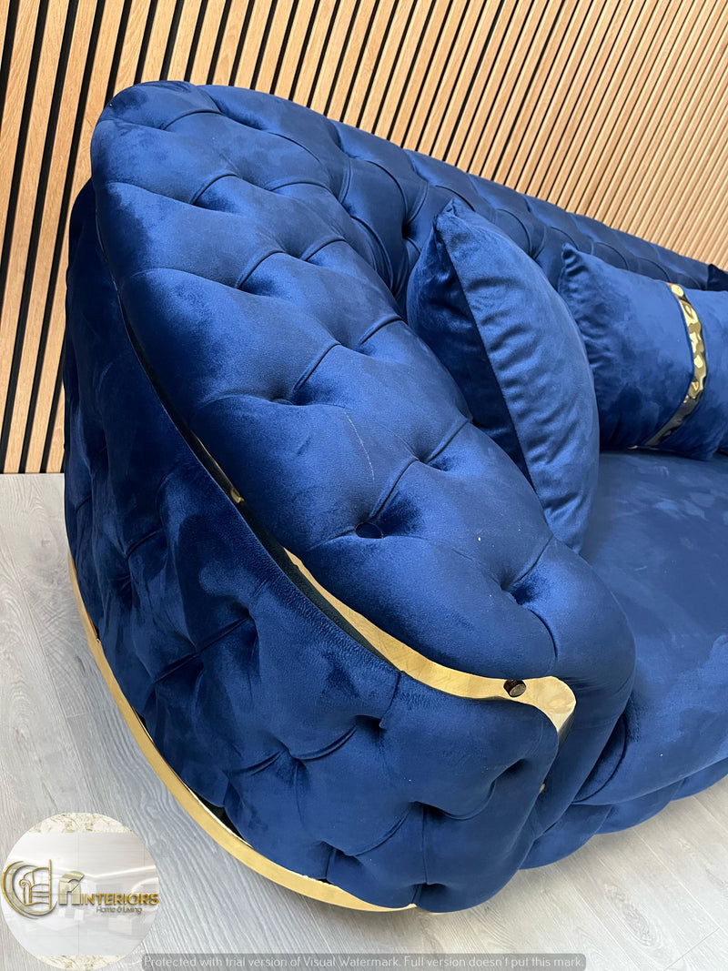 Bvlgari Special 3+2 Sofa in Navy and Gold