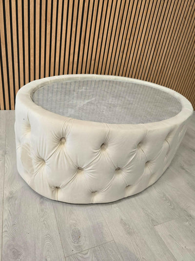 Upholstered Sintered Stone Top Coffee Table