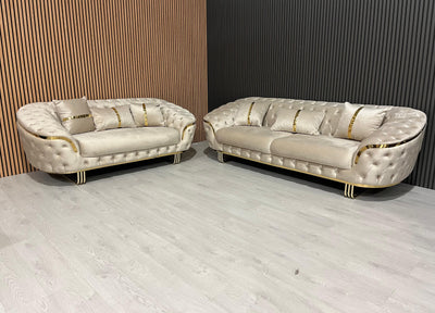 Bvlgari Special 3+2 Sofa in Champagne & Gold