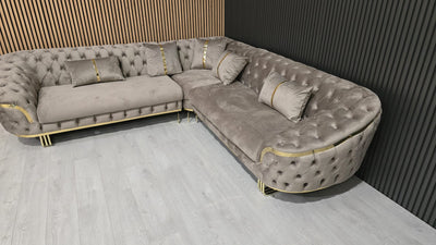 Bvlgari Special Corner Sofa Range Plush Velvet - Choose Combination