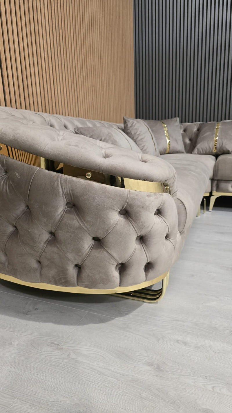 Bvlgari Special Corner Sofa Range Plush Velvet - Choose Combination