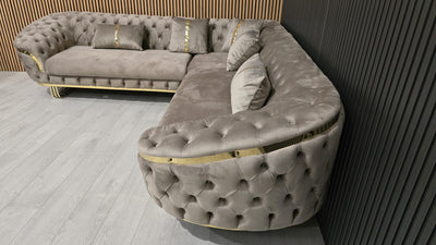 Bvlgari Special Corner Sofa Range Plush Velvet - Choose Combination