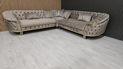 Bvlgari Special Corner Sofa Range Plush Velvet - Choose Combination