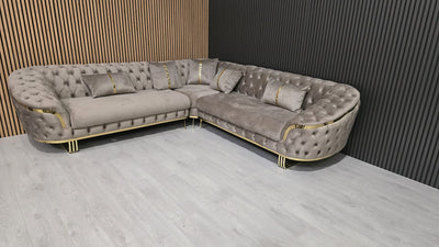 Bvlgari Special Corner Sofa Range Plush Velvet - Choose Combination