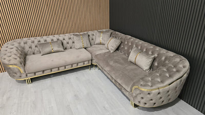 Bvlgari Special Corner Sofa in Beige and Gold 270x270cm