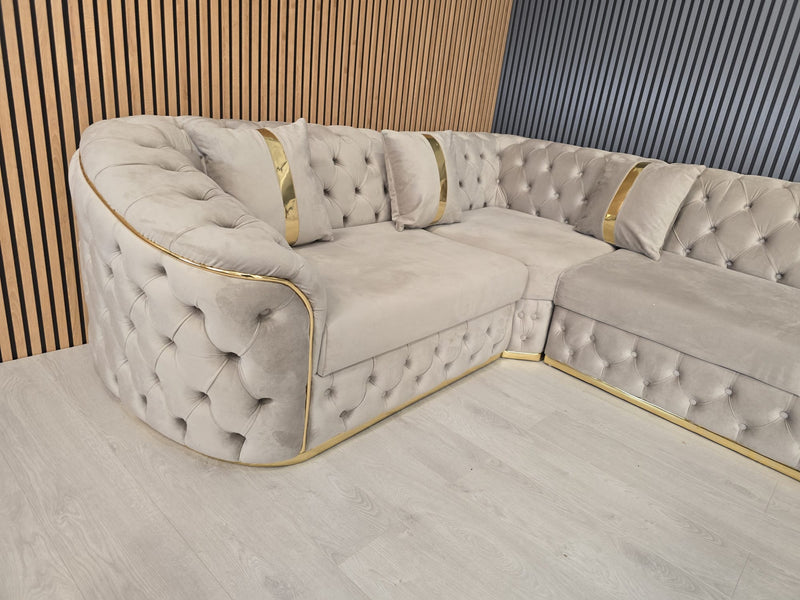 Khalifah Corner Sofa Range Plush Velvet - Choose Combination