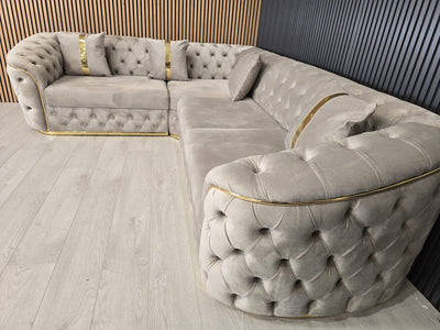 Khalifah Corner Sofa Range Plush Velvet - Choose Combination