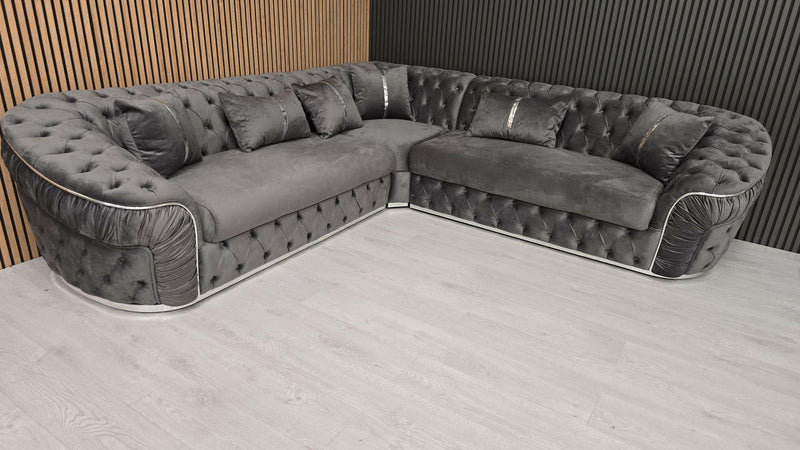 Ambassador corner in 270x270cm in Grey and Chrome