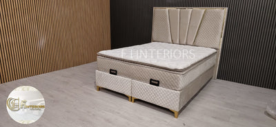 Chelsea Divan Bed Set Velvet Bespoke Made To Order