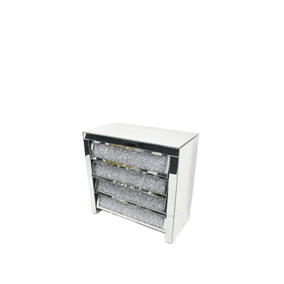 Roma 4 Drawer Chest – Mirrored Crushed Diamond Storage Unit