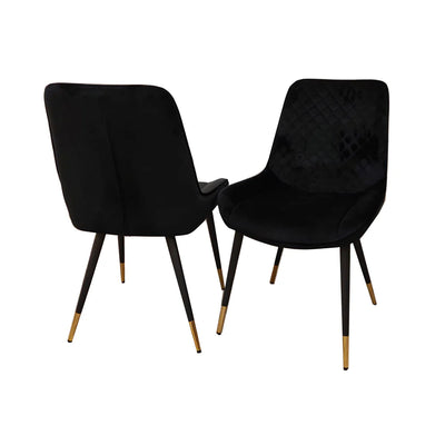 Luna Velvet crossed stich Dining Chair