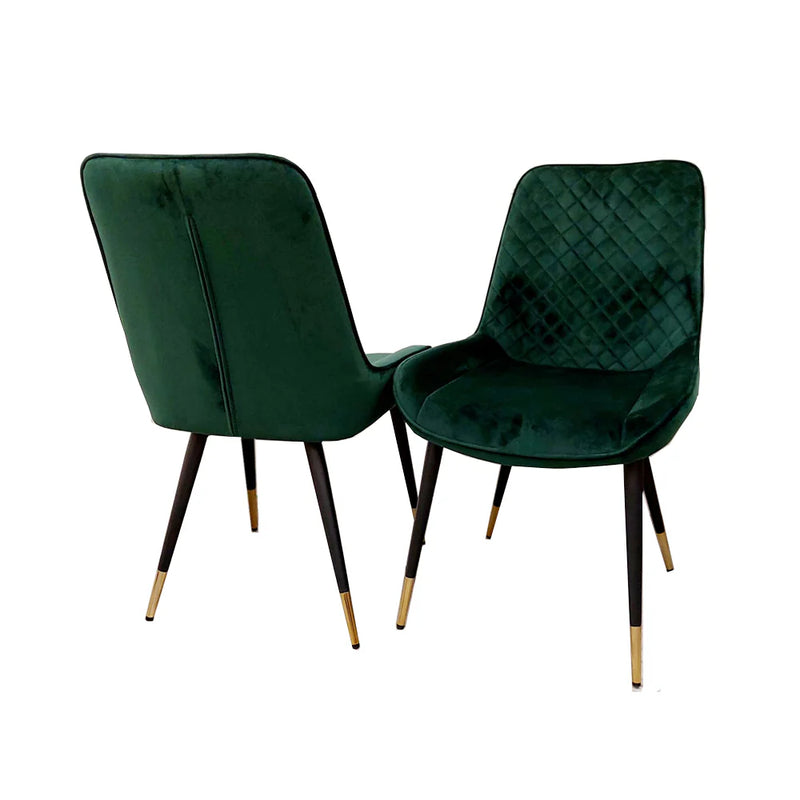 Luna Velvet crossed stich Dining Chair