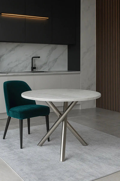 Paris 1m Round Dining Table – Marble Top furnish