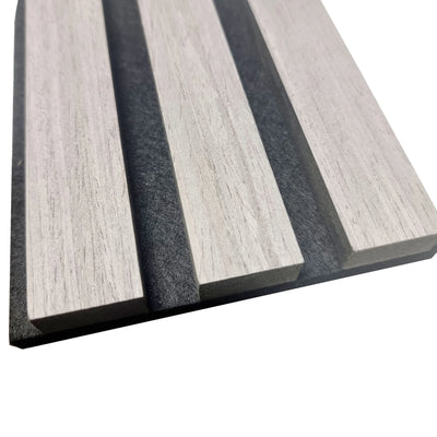 Acoustic Wood Slatted Wall Panels - Ash Grey (Pack of 4)