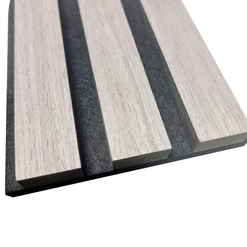 Acoustic Wood Slatted Wall Panels - Ash Grey (Pack of 4)