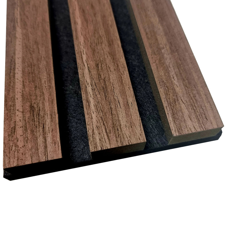 Acoustic Wood Slatted Wall Panels - Walnut