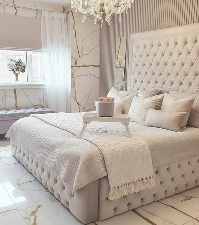 Ryman Plush Velvet Bed – Bespoke Handcrafted Bedstead (Made in the UK) FIL