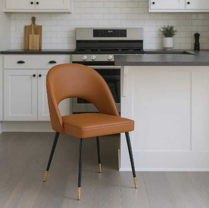 Venice PU Tan Dining Chair - Set Of 2