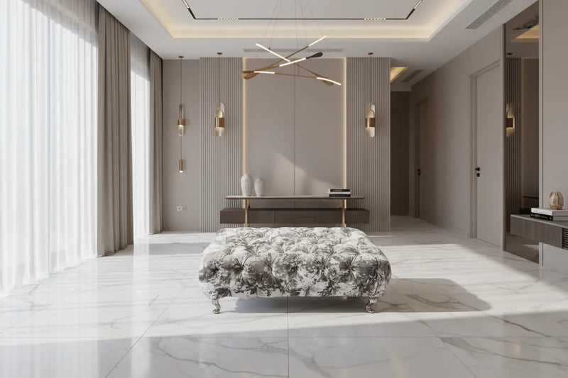 Stella Chesterfield Footstool – Lustro Crushed Velvet F I L