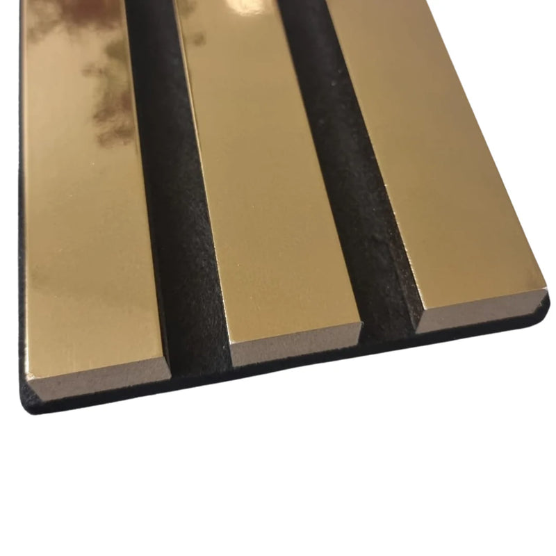 Acoustic Wood Slatted Wall Panels - Gold Metallic