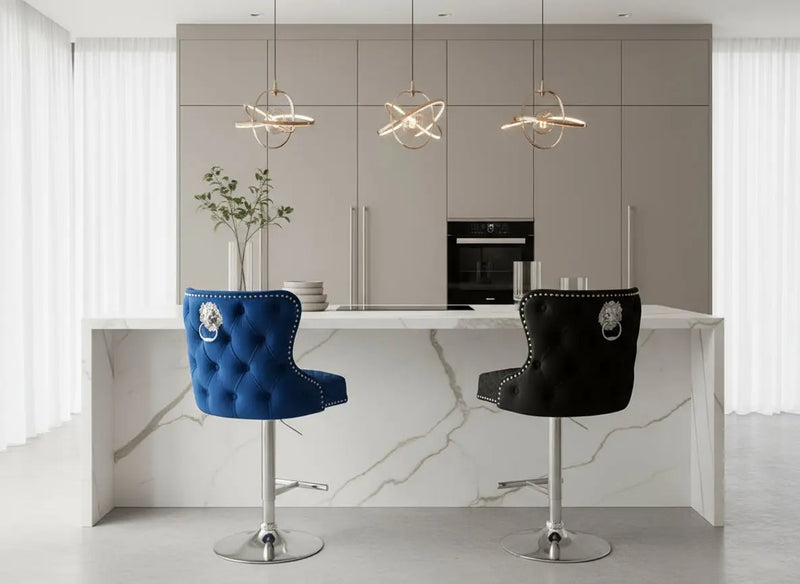 Valentino Luxury Barstool Lion knocker back Adjustable Height ASR INTERIOR