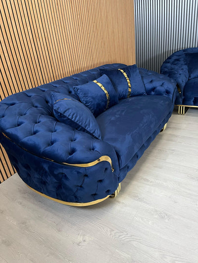 Bvlgari Special 3+2 Sofa in Navy and Gold