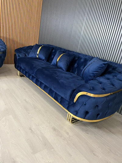 Bvlgari Special 3+2 Sofa in Navy and Gold