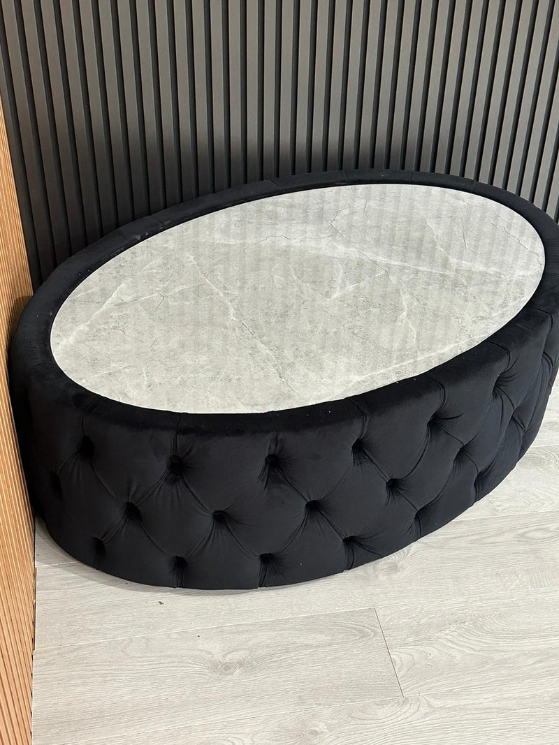 Upholstered Sintered Stone Top Coffee Table