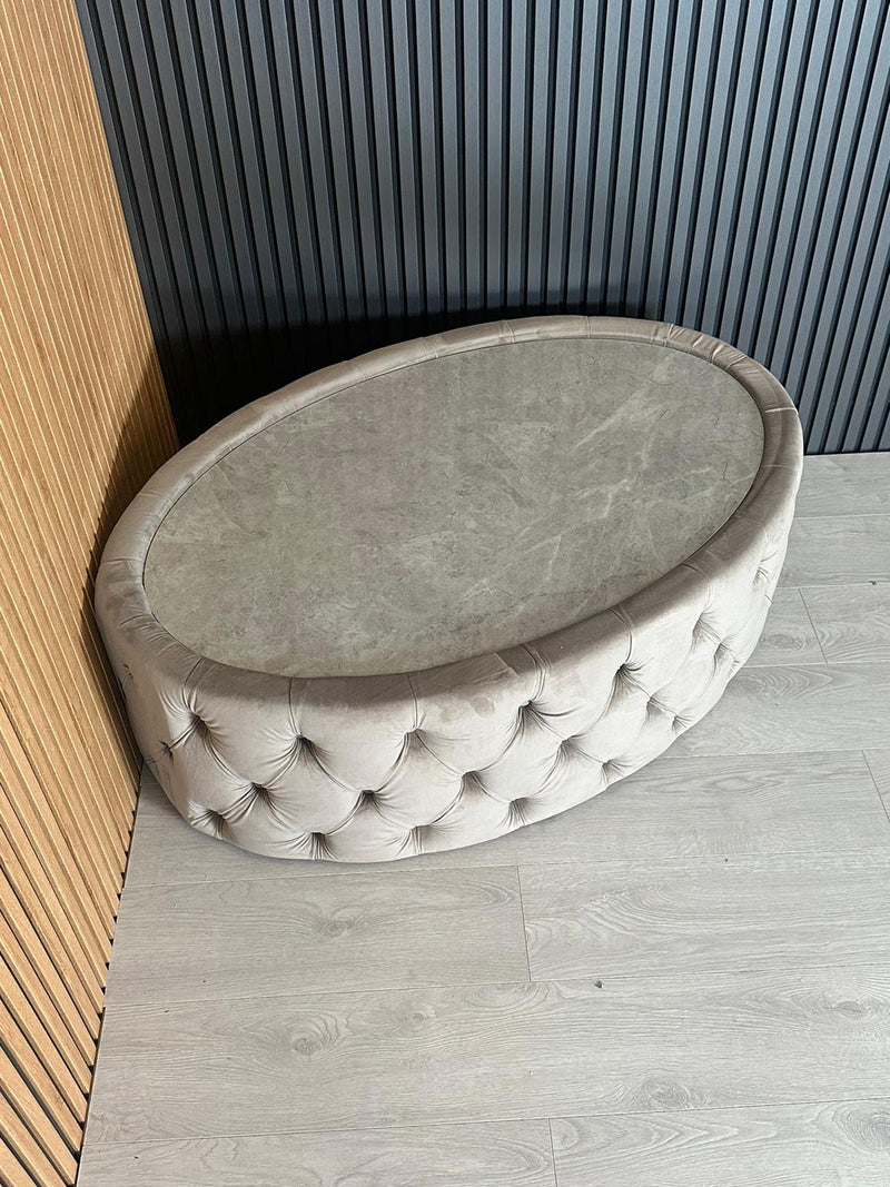 Upholstered Sintered Stone Top Coffee Table