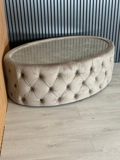 Upholstered Sintered Stone Top Coffee Table