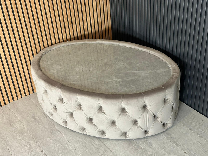 Upholstered Sintered Stone Top Coffee Table