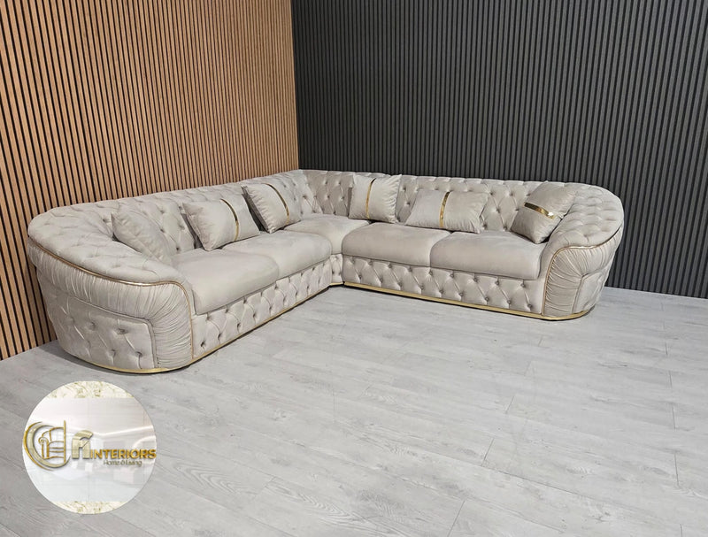 Ambassador corner in 270x270cm in Champagne and Gold