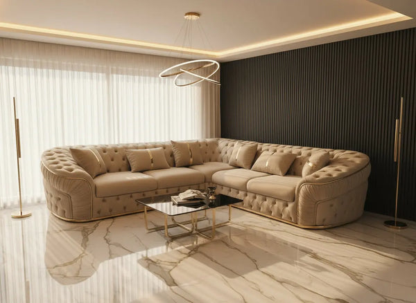 Ambassador corner in 270x270cm in Champagne and Gold