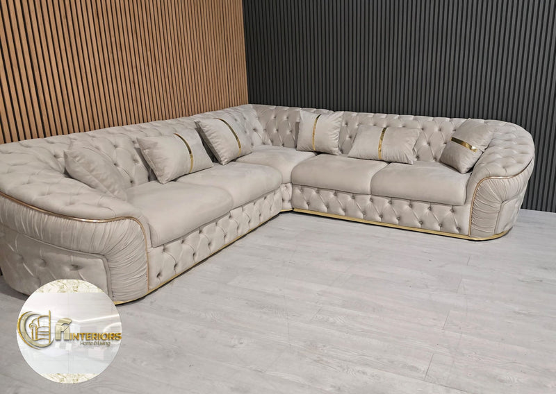 Ambassador corner in 270x270cm in Champagne and Gold