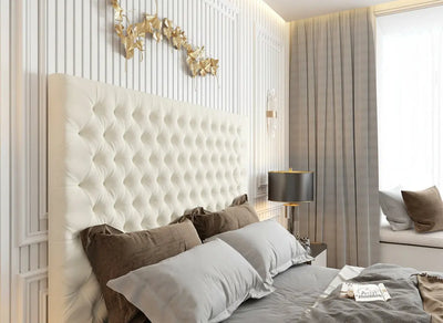 Chelsea Upholstered Soft Velvet Phonematic Tv Bespoke Bed Frame FI INTERIORS