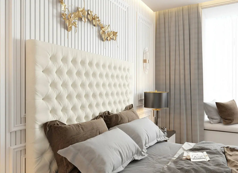 Chelsea Upholstered Soft Velvet Phonematic Tv Bespoke Bed Frame FI INTERIORS