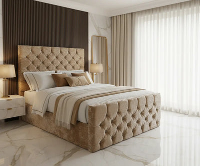 Enigma Ottoman Gaslift Bed Crushed Velvet FIL