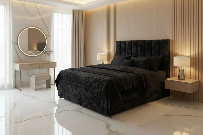 EMPIRE DIVAN BED CRUSHED VELVET BESPOKEZ