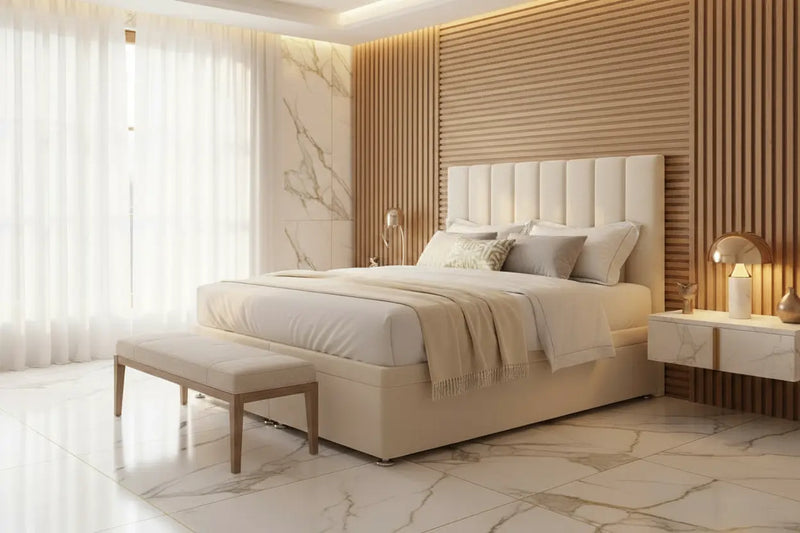 EMPIRE OTTOMAN GASLIFT BED CRUSHED VELVET FIL