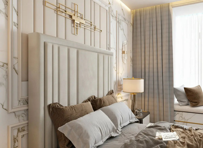 Riva Upholstered Soft Velvet Phonematic Tv Bespoke Bed Frame FI INTERIORS