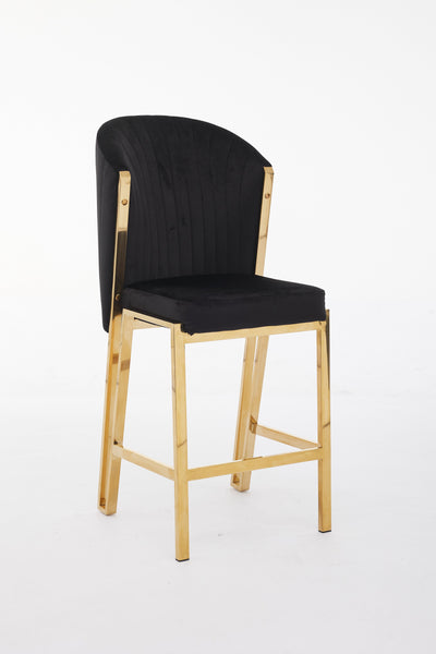 Fabio Shimmer Fabric Gold Metal Plating Barstool