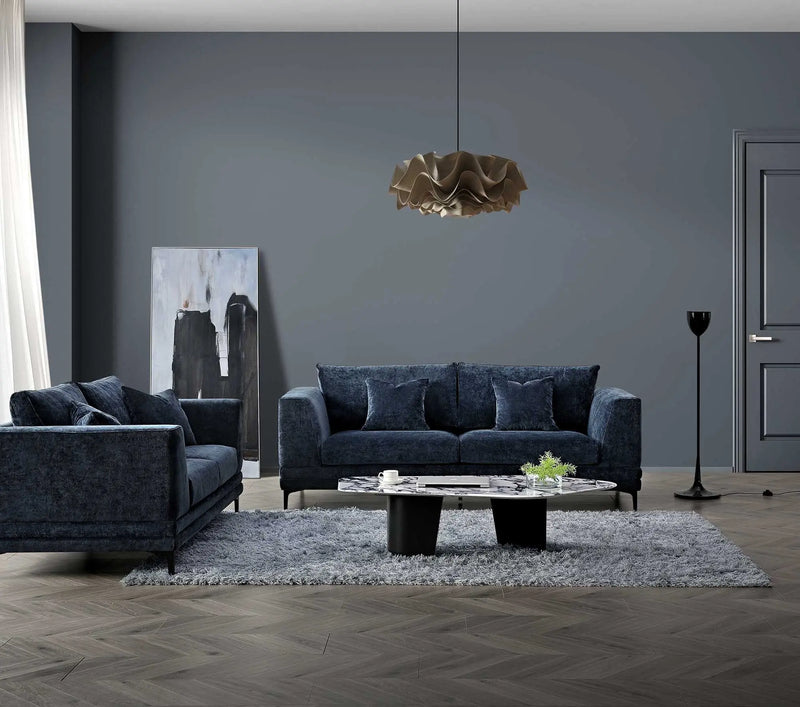 Aluxo Lenox Sofa Range in Aegean Blue Velvet furnish 365