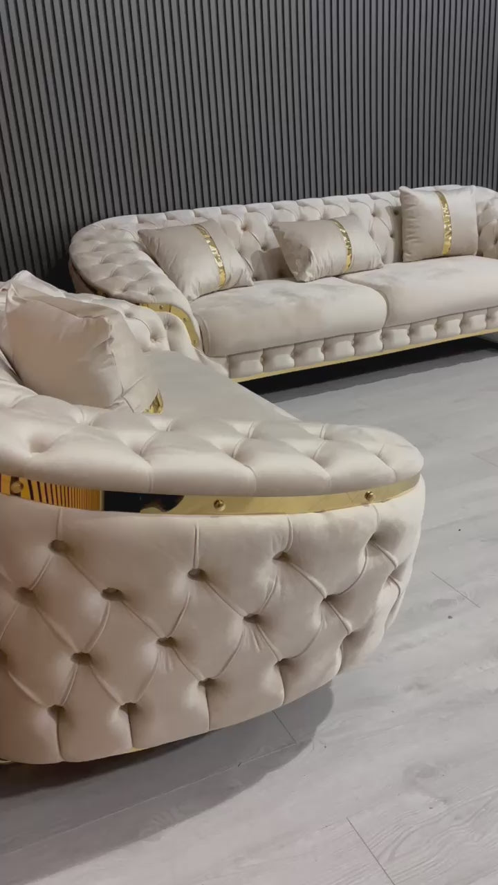 Bvlgari Special 3+2 Sofa in Champagne & Gold