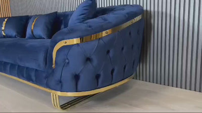 Bvlgari Special 3+2 Sofa in Navy and Gold