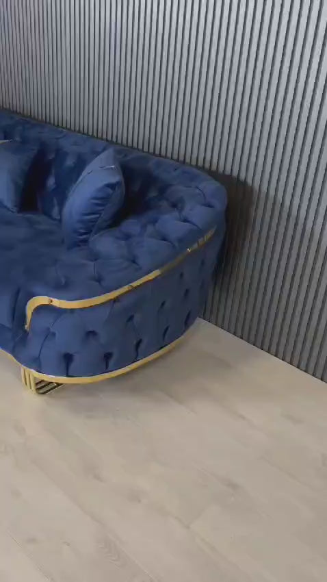 Bvlgari Special 3+2 Sofa in Navy and Gold