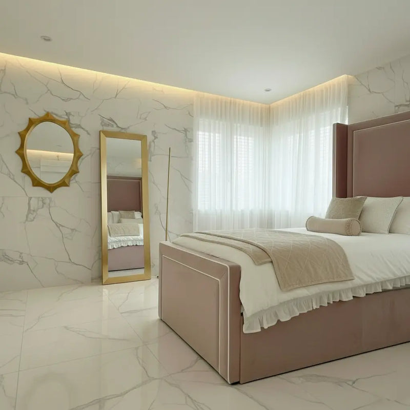 Princess Wingback Bedframe in Plush Velvet – Handcrafted UK Design LUXE DECORS